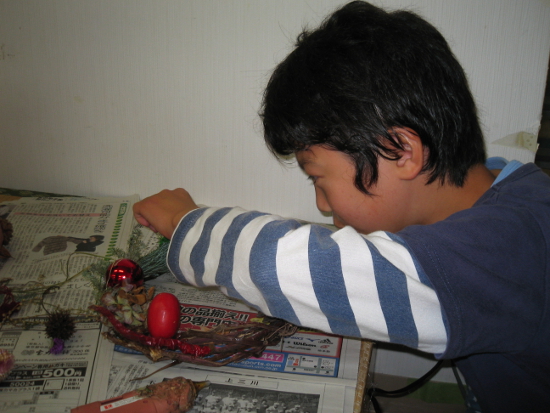 画像：～リース作り～