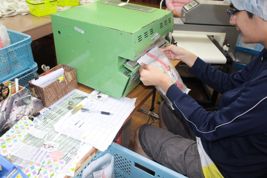 画像：～かきもち作業～